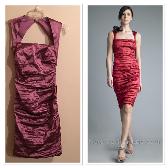 Nicole Miller Dresses & Skirts - Nicole Miller Techno Metal Dress-Dark mauve